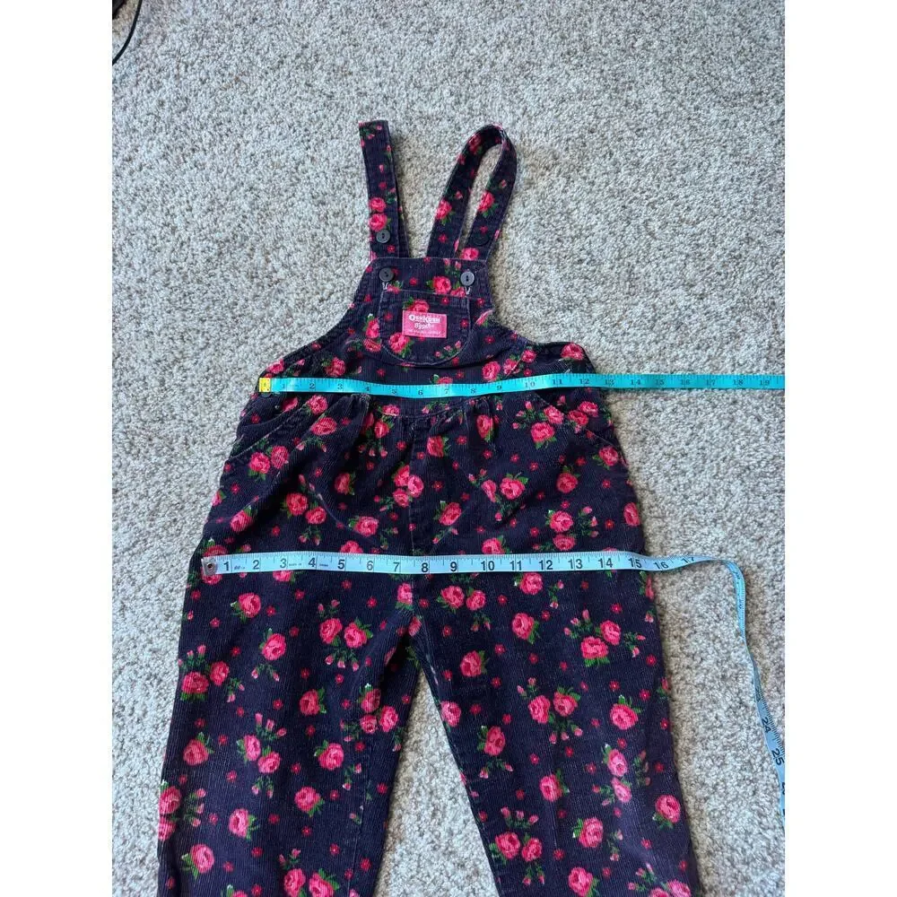 OshKosh B'gosh Girls Corduroy Overalls size 5, Vintage 90's
